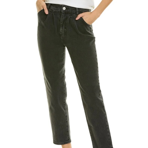 New Current/Elliott pleated high rise gravity black denim jeans - Picture 8 of 16